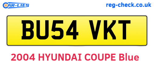 BU54VKT are the vehicle registration plates.