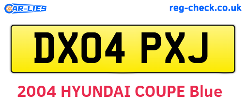DX04PXJ are the vehicle registration plates.