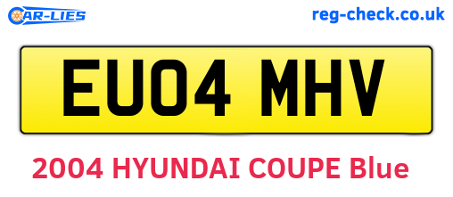 EU04MHV are the vehicle registration plates.