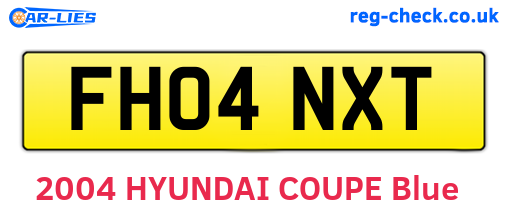 FH04NXT are the vehicle registration plates.