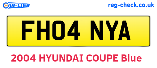 FH04NYA are the vehicle registration plates.