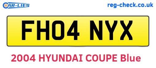 FH04NYX are the vehicle registration plates.