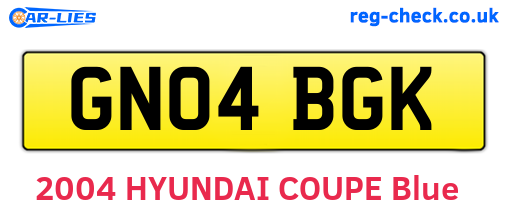 GN04BGK are the vehicle registration plates.