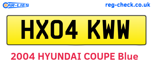HX04KWW are the vehicle registration plates.