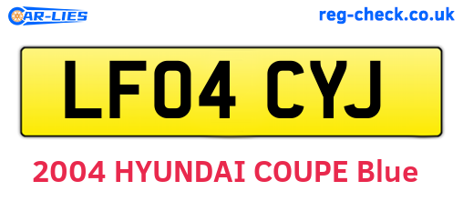 LF04CYJ are the vehicle registration plates.