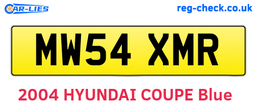 MW54XMR are the vehicle registration plates.