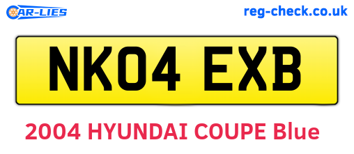 NK04EXB are the vehicle registration plates.