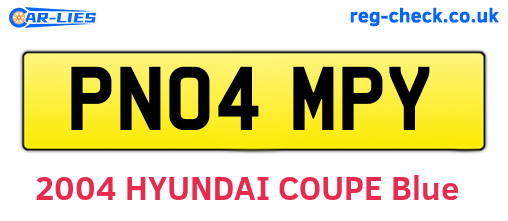 PN04MPY are the vehicle registration plates.
