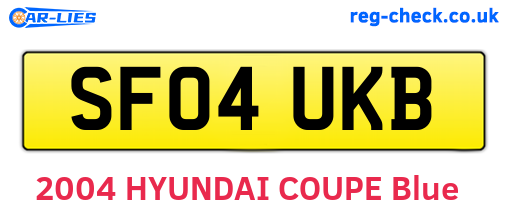 SF04UKB are the vehicle registration plates.