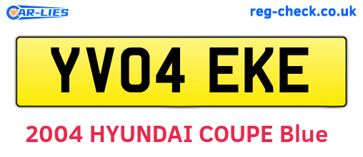 YV04EKE are the vehicle registration plates.