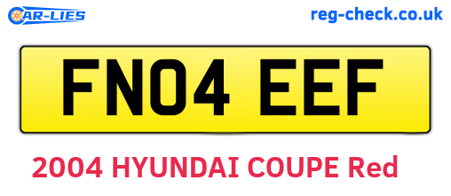 FN04EEF are the vehicle registration plates.
