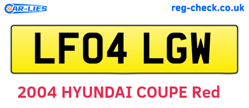 LF04LGW are the vehicle registration plates.