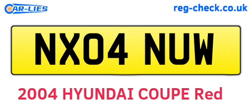 NX04NUW are the vehicle registration plates.