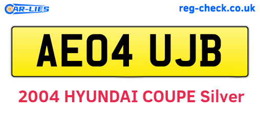 AE04UJB are the vehicle registration plates.