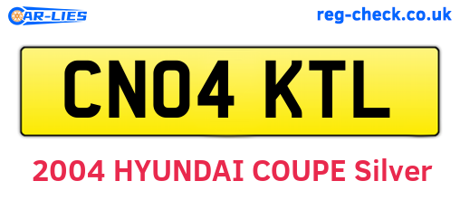 CN04KTL are the vehicle registration plates.