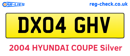 DX04GHV are the vehicle registration plates.