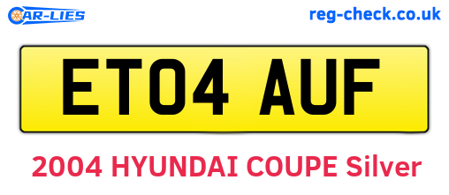 ET04AUF are the vehicle registration plates.