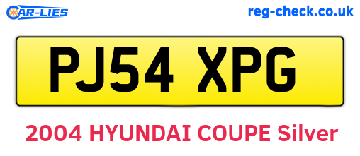 PJ54XPG are the vehicle registration plates.