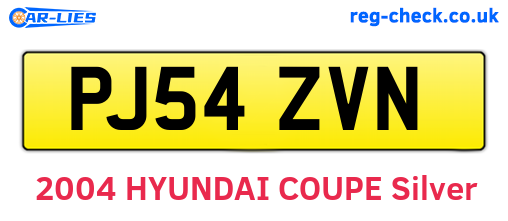 PJ54ZVN are the vehicle registration plates.