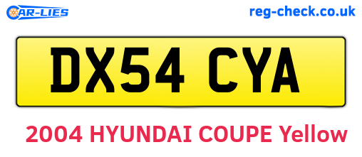DX54CYA are the vehicle registration plates.