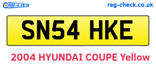 SN54HKE are the vehicle registration plates.