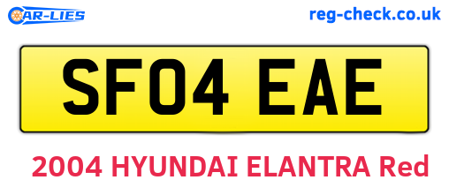 SF04EAE are the vehicle registration plates.
