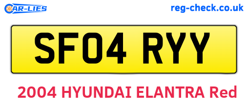 SF04RYY are the vehicle registration plates.
