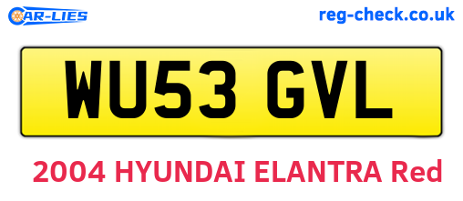 WU53GVL are the vehicle registration plates.