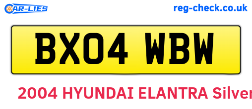 BX04WBW are the vehicle registration plates.