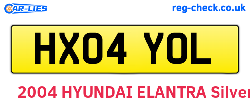 HX04YOL are the vehicle registration plates.