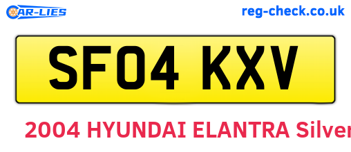SF04KXV are the vehicle registration plates.