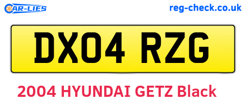 DX04RZG are the vehicle registration plates.