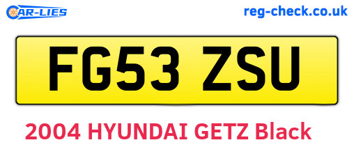 FG53ZSU are the vehicle registration plates.