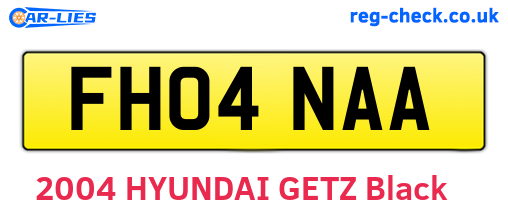 FH04NAA are the vehicle registration plates.