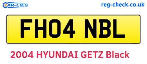FH04NBL are the vehicle registration plates.