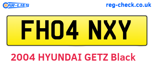 FH04NXY are the vehicle registration plates.