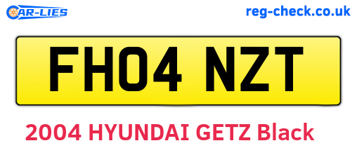 FH04NZT are the vehicle registration plates.