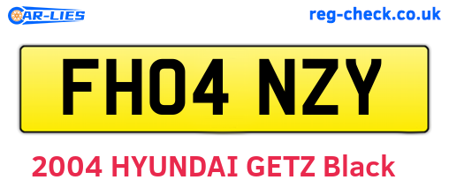 FH04NZY are the vehicle registration plates.