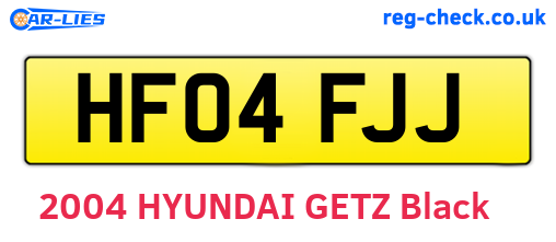 HF04FJJ are the vehicle registration plates.