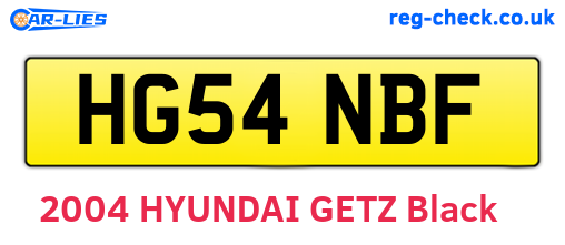HG54NBF are the vehicle registration plates.