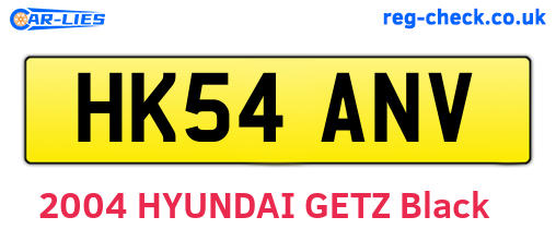 HK54ANV are the vehicle registration plates.