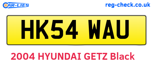 HK54WAU are the vehicle registration plates.