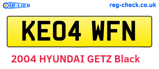 KE04WFN are the vehicle registration plates.