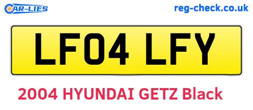 LF04LFY are the vehicle registration plates.