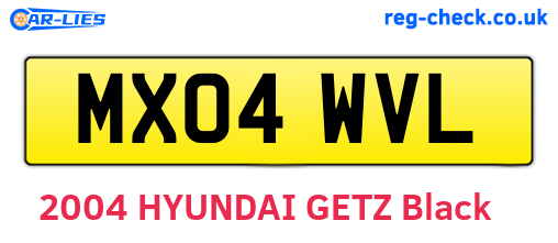 MX04WVL are the vehicle registration plates.