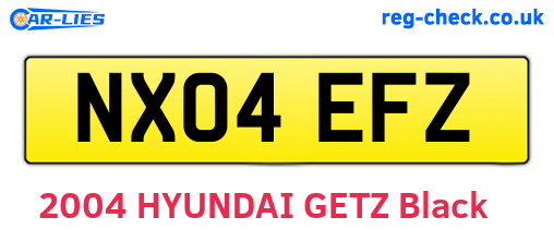 NX04EFZ are the vehicle registration plates.