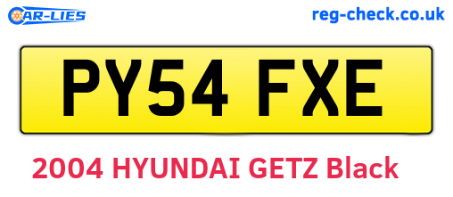 PY54FXE are the vehicle registration plates.