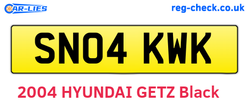 SN04KWK are the vehicle registration plates.