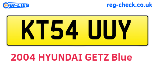 KT54UUY are the vehicle registration plates.