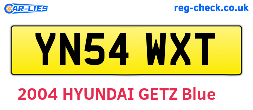 YN54WXT are the vehicle registration plates.